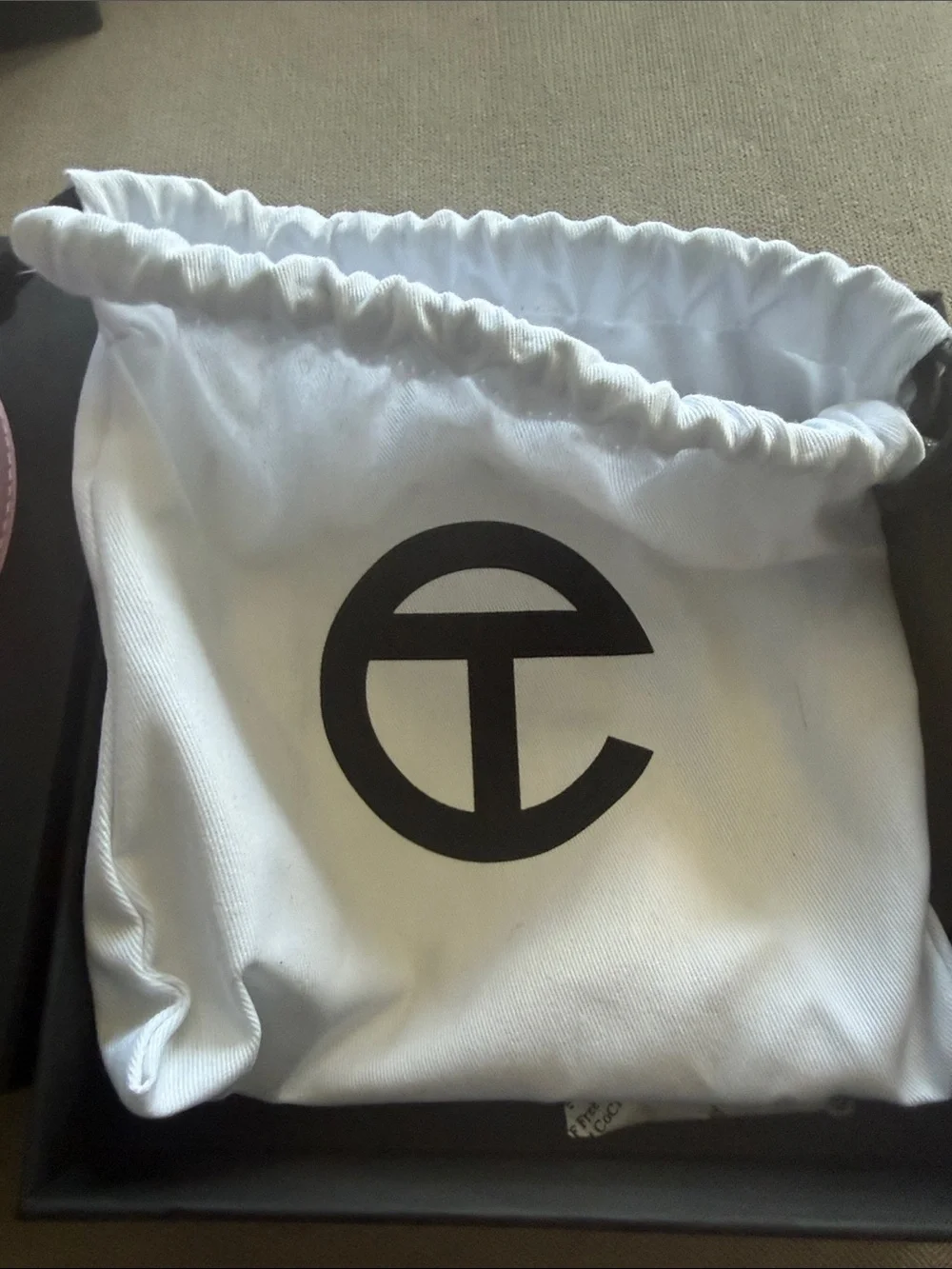 Telfar Pastel Pink Leather Signature Logo Belt